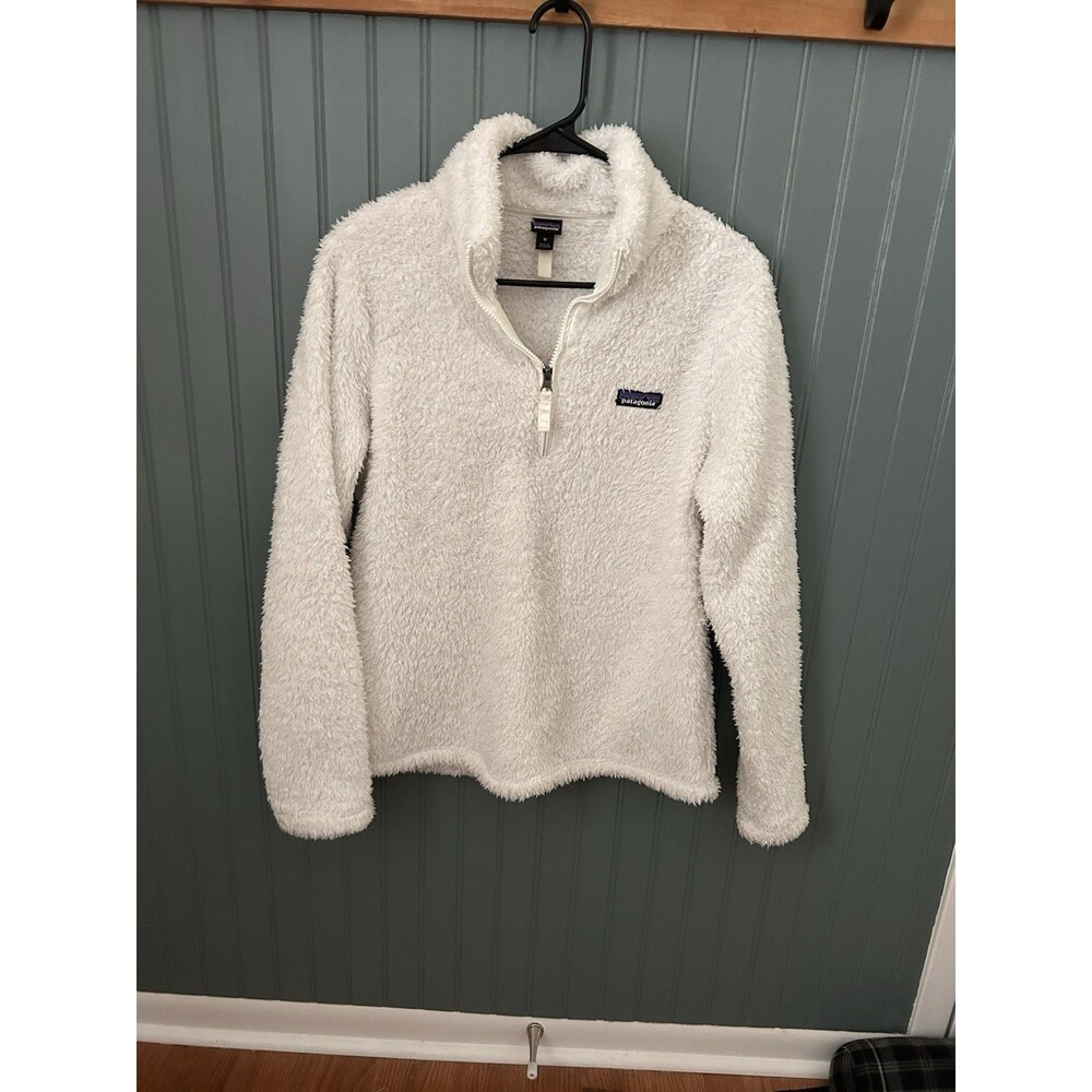 Patagonia 1/4 Zip Pullover Women’s Fleece Sherpa Sweater Jacket White SZ‎ M